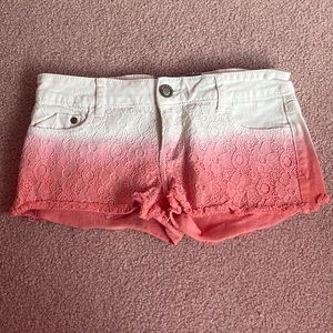 HOT KISS White Floral Denim Shorts